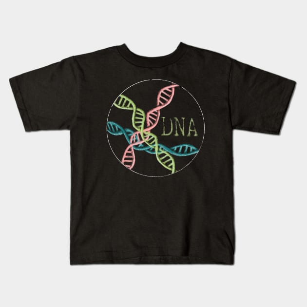 DNA. Fun pastel science design. Kids T-Shirt by StephJChild